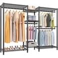 thumbnail image 1 of VIPEK Classic V6 5 Tiers Wire Garment Rack Heavy Duty Clothes Rack Freestanding Closet Storage Rack, Max Load 850LBS, Black, 1 of 8