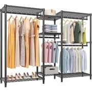 VIPEK Classic V6 5 Tiers Wire Garment Rack Heavy Duty Clothes Rack Freestanding Closet Storage Rack, Max Load 850LBS, Black