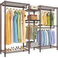 thumbnail image 1 of VIPEK Classic V6 Wire Garment Rack Heavy Duty Clothes Rack for Hanging Clothes, 5 Tiers Freestanding Closet Rack with 7 Shelves & 4 Hanging Rods, Bronze, 1 of 9