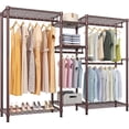 thumbnail image 1 of VIPEK Classic V6 Wire Garment Rack Heavy Duty Clothes Rack for Hanging Clothes, 5 Tiers Freestanding Closet Rack with 7 Shelves & 4 Hanging Rods, Bronze, 1 of 9