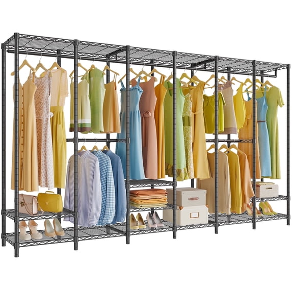 VIPEK V60 Extra Large Portable Closet Rack Heavy Duty Clothing Rack for Hanging Clothes Freestanding Wardrobe Closet, Metal Closet for Bedroom Storage Organizer, Load 1620lbs, Black