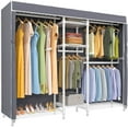 thumbnail image 1 of VIPEK Classic V6C Garment Rack, White Metal Frame with Gray Cover, 75.6"L x 18.5"W x 76.8"H, Max Load 870 LBS, 1 of 8