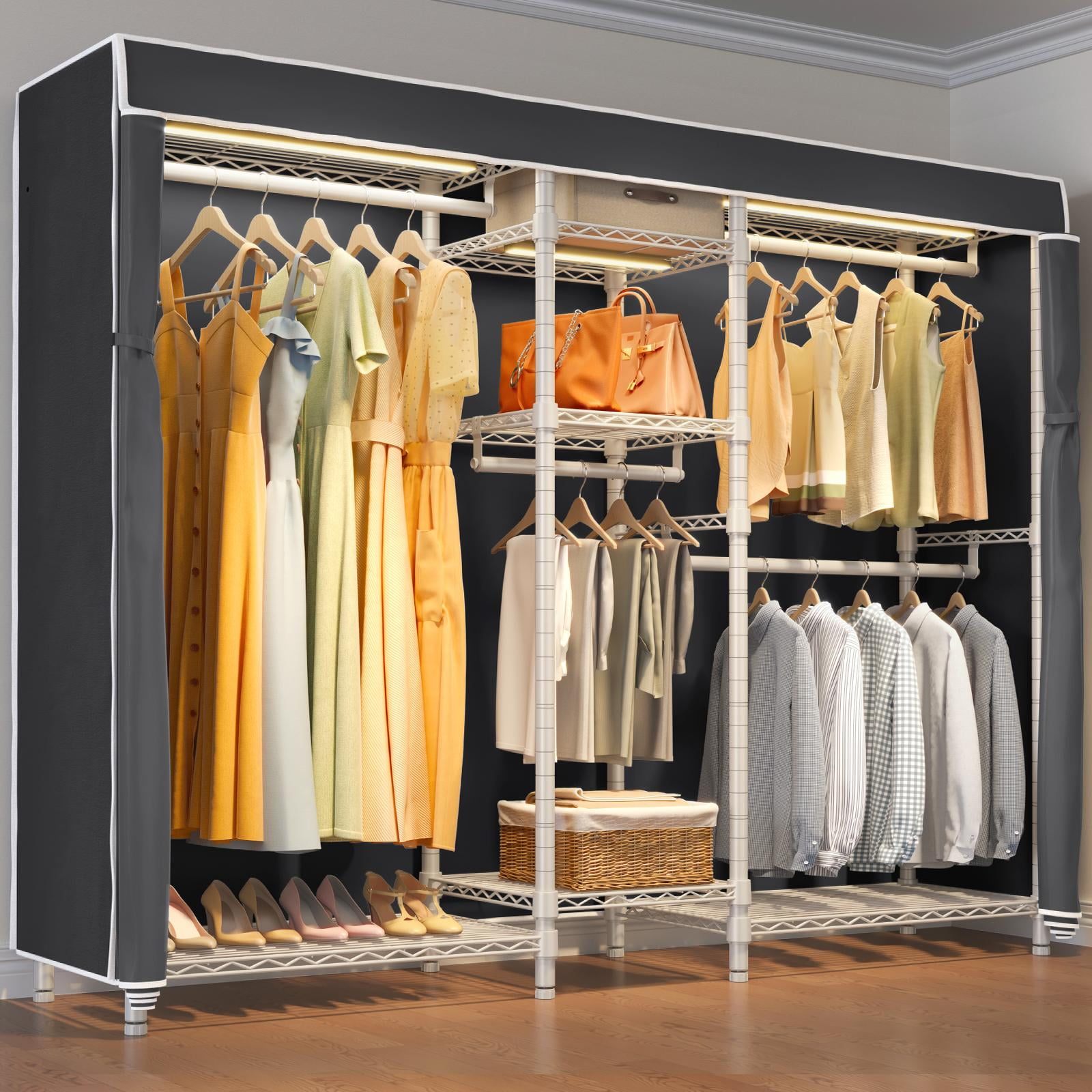 VIPEK V6L Covered Garment Rack Heavy Duty Closet Wardrobe with Cover