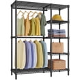 thumbnail image 1 of VIPEK V7 Heavy Duty Garment Rack with Shelves, 5-Tier Freestanding Clothing Rack, 670LB Capacity Wardrobe System, Portable Metal Closet Organizer, Black, 1 of 9