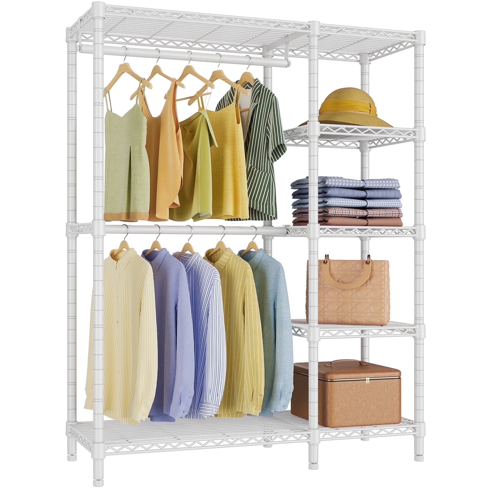 VIPEK V7 Basic Double Rod Self-Standing Garment Rack, Portable Heavy ...
