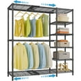 thumbnail image 1 of VIPEK X2 Expandable Closet Rack, Adjustable Wardrobe System (3'3"-4'8" Width) with 2 Shelves & Hanger Rods, 760LB Capacity Storage Organizer, Black, 1 of 7
