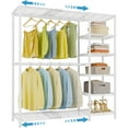thumbnail image 1 of VIPEK X2 Expandable Closet Rack, Adjustable Wardrobe System (3'3"-4'8" Width) with 2 Shelves & Hanger Rods, 760LB Capacity Storage Organizer, White, 1 of 7