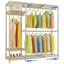 VIPEK X20 Expandable Clothing Rack Reach-in Closet Adjustable from 3'3" to 4'8" Heavy Duty Garment Racks ,Gold