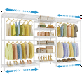 thumbnail image 1 of VIPEK X3 Plus Large Expandable Closet Rack, 1360LBS Capacity Freestanding Wardrobe with Adjustable Shelves (5'10"-8'8"), Heavy Duty Clothing Rack System，White, 1 of 8