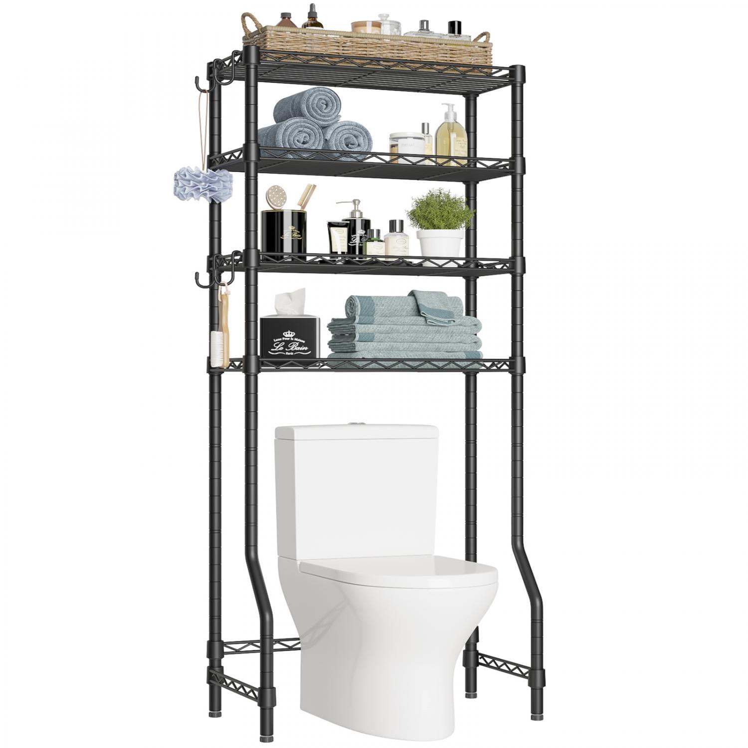 1pc Black And White Color Bathroom Organizer Storage Rack, Free Standing  Toilet Corner Shelf, Multifunctional Storage For Bathroom, Kitchen, And  Living Room