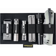 VIPERADE EDC Organizer Elastic Modular, EDC Insert Pouch Panel Hook Backed Accessories Holder, Large Elastic Organizer for Blackpack, Bag, Black-B