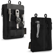 VIPERADE EDC Pouch, Mens EDC Organizer with 5 Pockets, 2 Zipper Pockets, EDC Velcro Wallet, Multitool Pouch for Everyday Carry Black