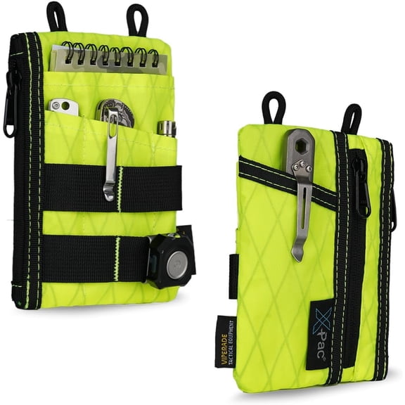 VIPERADE EDC Pouch, Men's EDC Organizer with 5 Pockets, 2 Zipper Pockets, EDC Velcro Wallet, Multitool Pouch for Everyday Carry (XPAC-Green)