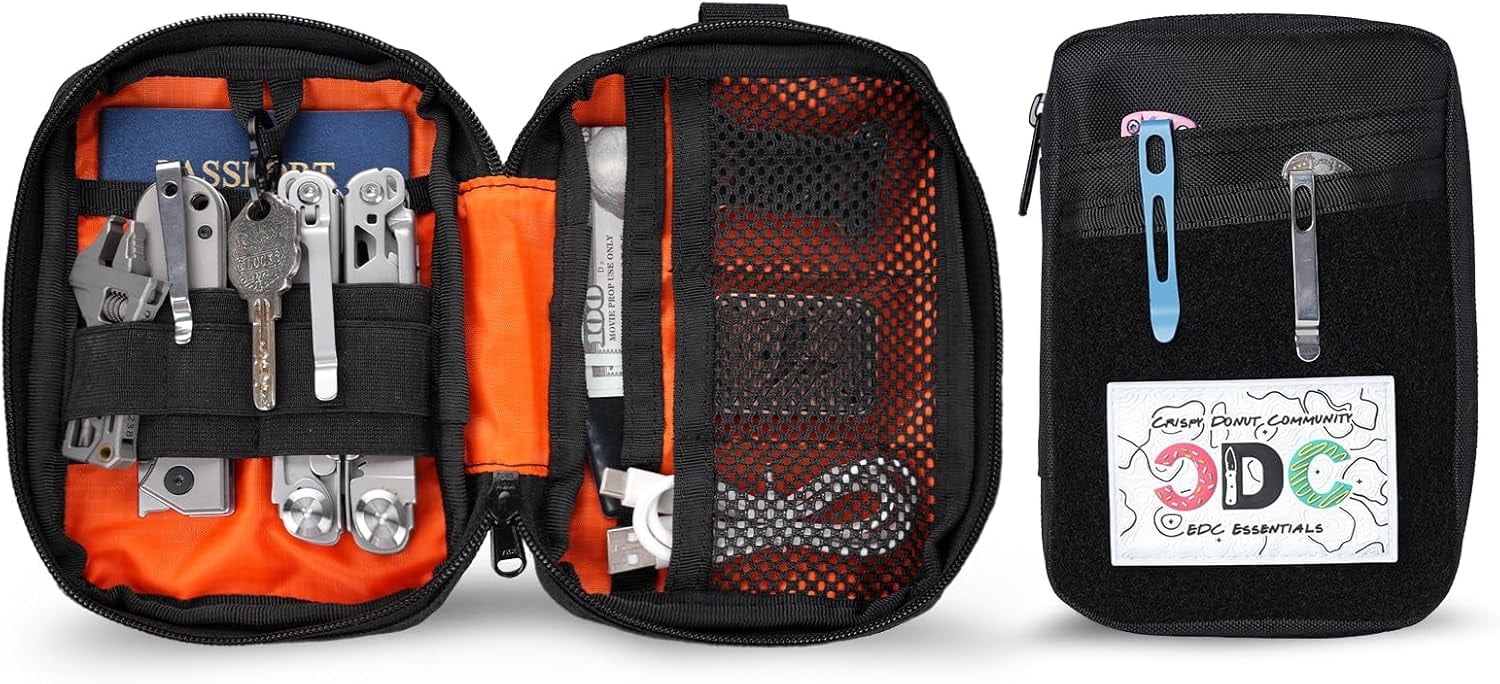 VIPERADE EDC Pouch for Men, Pocket Organizer with Patch Area, Molle Utility Pouch for Everyday Carry