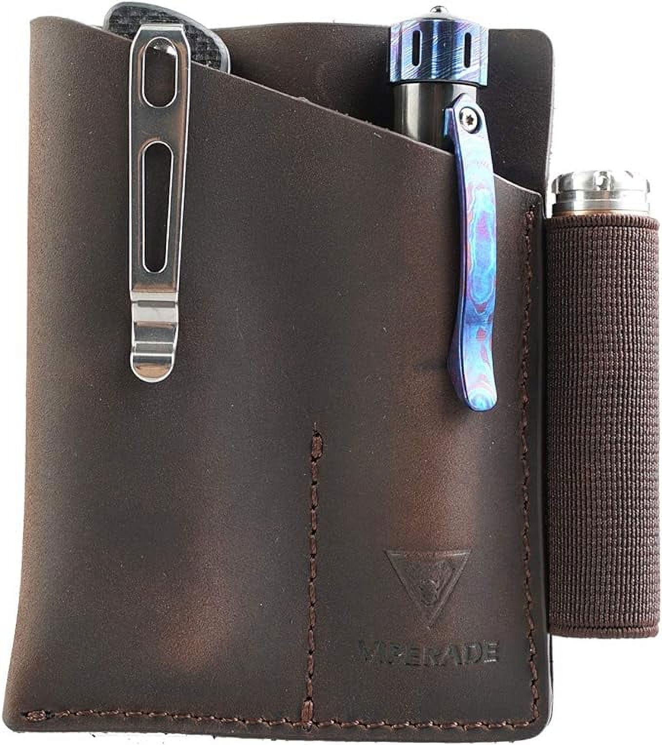 VIPERADE PL3 - Multitool Holster Holder For Belt - Leather Sheath Pouch For Men - Organize EDC Tool Pen Torch Knife Pliers Flashlight Keychain Brown