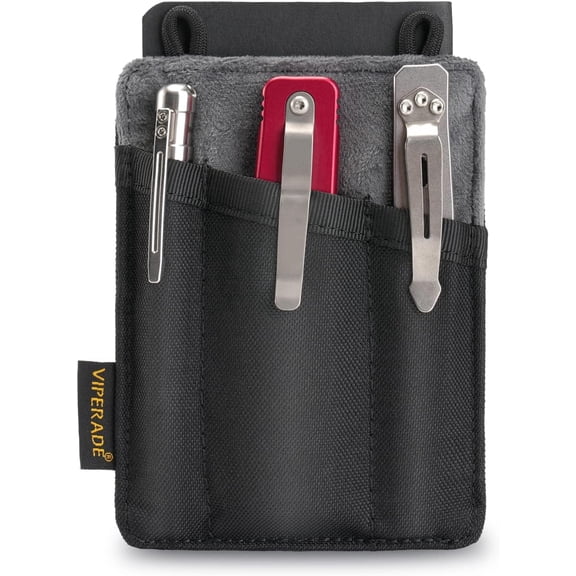 VIPERADE Slim EDC Pouch for Men, Pocket Organizer Pouch with Pen Holder, Small Tool Pouches for EDC Multitools Pocket Knife Flashlight