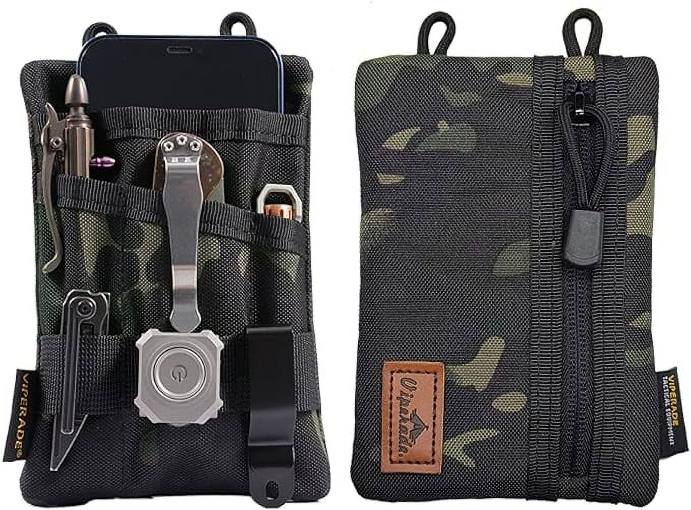 VIPERADE VE1 Pocket Organizer, Tool Pocket Organizer for Men, Pocket Organizer Storage EDC Gears, Best Gift to Keep Organized, Hold Your Flashlight/Pocket Knife, Tactical Pen, Notebook (Black Camo)
