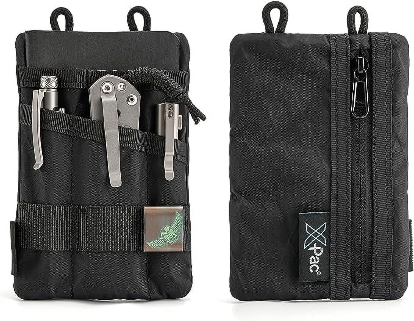 VIPERADE VE1 X-Pac Pocket Organizer, EDC Pouch for Men, EDC Pocket Organizer Storage EDC Gears, Best EDC Organizer to Hold Your Flashlight/Pocket Knife, Tactical Pen, Notebook (X-pac-Black)