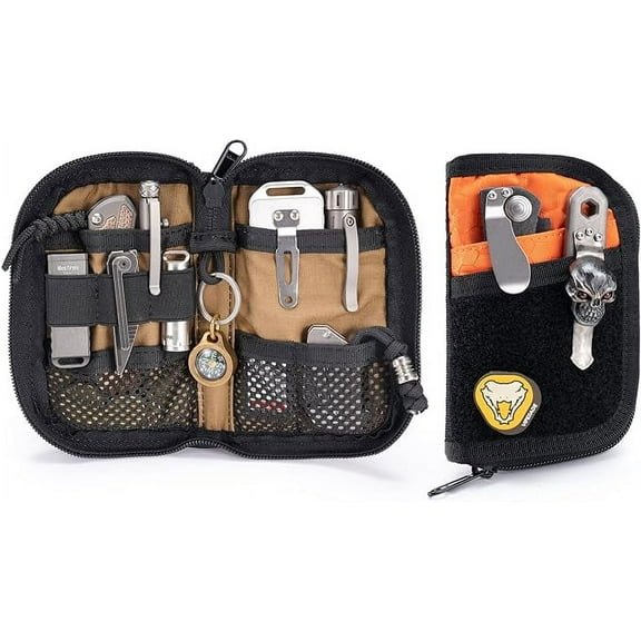 VIPERADE VE10 Tool Pouch, EDC Pocket Organizer for Men, Small EDC Organizer Pouch with 7 Pockets, EDC Pouch Organizer Utility Pouch for Multitools, Nylon Compact Organizer