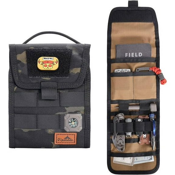VIPERADE VE12 Folding EDC Organizer Pouch, Molle Tool Bag, Trifold Tool Pouch, Utility EDC Pocket Organizer for Outdoor and Daily