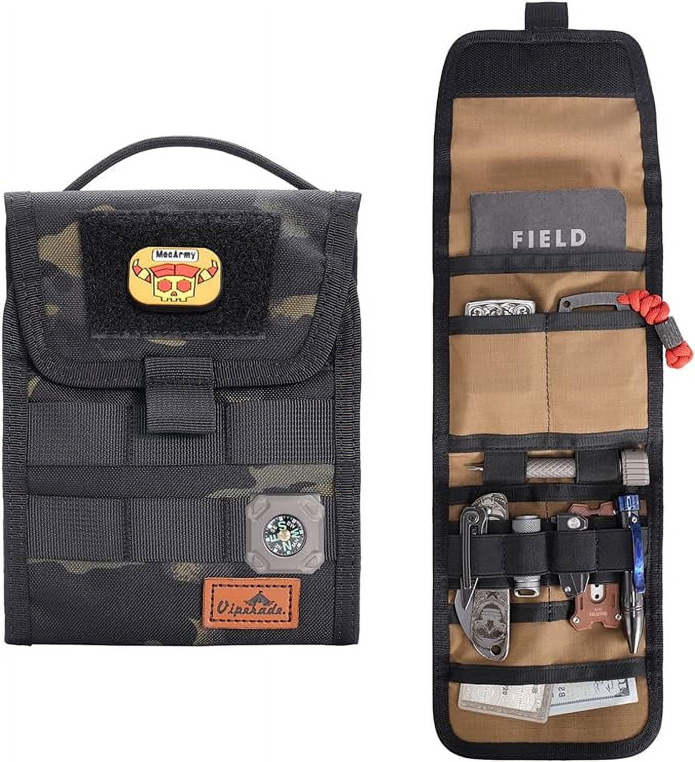 VIPERADE VE12 Folding EDC Organizer Pouch, Molle Tool Bag, Trifold Tool Pouch, Utility EDC Pocket Organizer for Outdoor and Daily