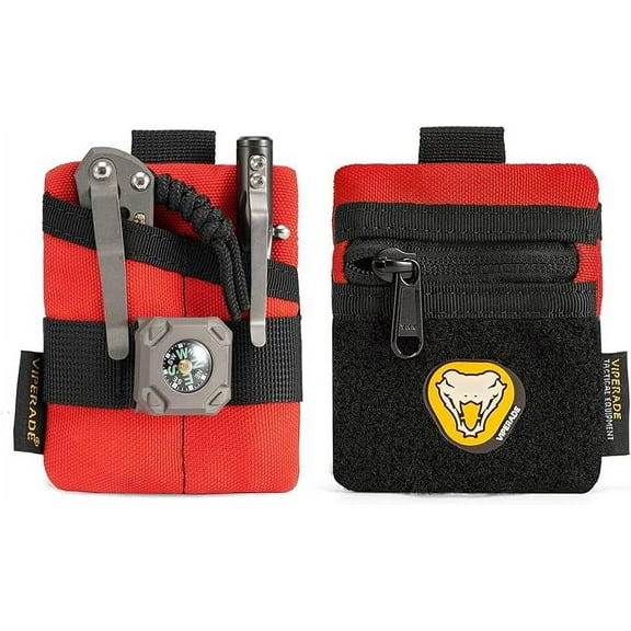 VIPERADE VE13 Mini EDC Pouch, Small Pocket Organizer with DIY Patches Area, EDC Pocket Organizer Men for EDC Knuckle, Lighter, EDC Coins, Small EDC Pouch Organizer for EDC Gear