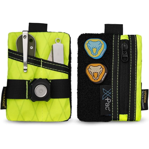 VIPERADE VE15 Small EDC Pouch, Pocket Organizer, EDC Pocket Pouch with DIY Patches Area, EDC Pocket Organizer Wallet for Cards, Small Tool Pouch for EDC Gears