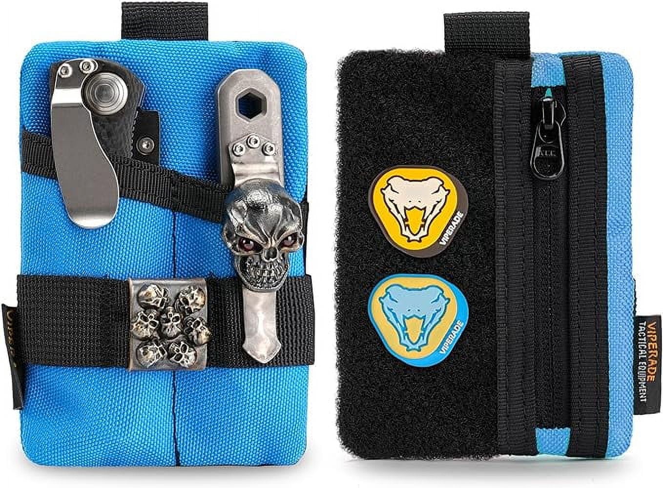 VIPERADE VE15 Small EDC Pouch, Pocket Organizer, EDC Pocket Pouch with DIY Patches Area, EDC Pocket Organizer Wallet for Cards, Small Tool Pouch for EDC Gears