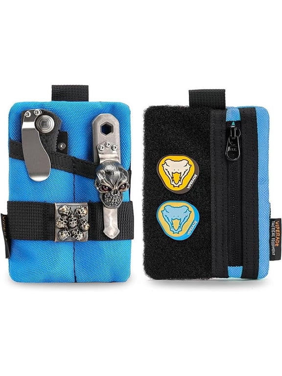 VE15 Small EDC Pouch, Pocket Organizer, EDC Pocket Pouch with DIY Patches Area, EDC Pocket Organizer Wallet for Cards, Small Tool Pouch for EDC Gears