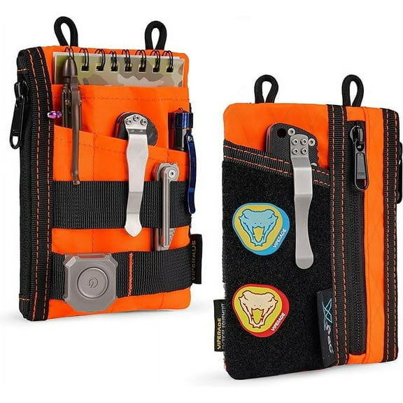 VIPERADE VE16 X-Pac Pocket Organizer, EDC Pouch for Men, 7 Pockets EDC Pocket Organizer Velcro Pouch for Everyday Carry, Multitool Pocket Pouch Wallet for EDC Gears, Pocket Pouch for Men
