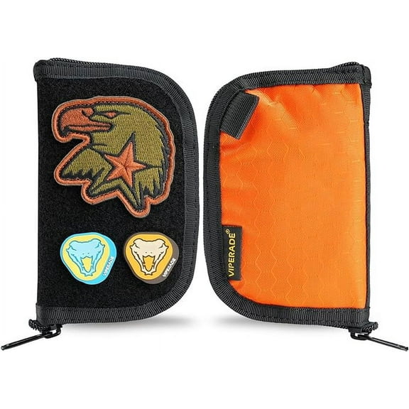 VIPERADE VE20 Small EDC Pouch, EDC Pocket Organizer for Men, Small EDC Organizer Pouch with 5 Pockets, EDC Pouch Organizer Utility Pouch for Multitools, Nylon Compact Velcro Tool Pouch-Orange