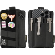 VIPERADE VE27 EDC Pouch, 6 Pockets EDC Organizer Pouch for Men, Cordura EDC Pouch with Zipper Pocket, Multitool Pouch for EDC Gears-Black