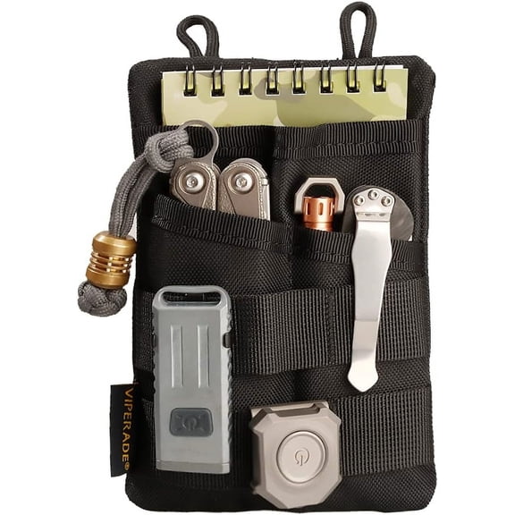 Viperade VE3 Nylon Tool Pouch Organizer with 4 Pockets, EDC Storage for Flashlight, Pocket Knife, Tactical Pen