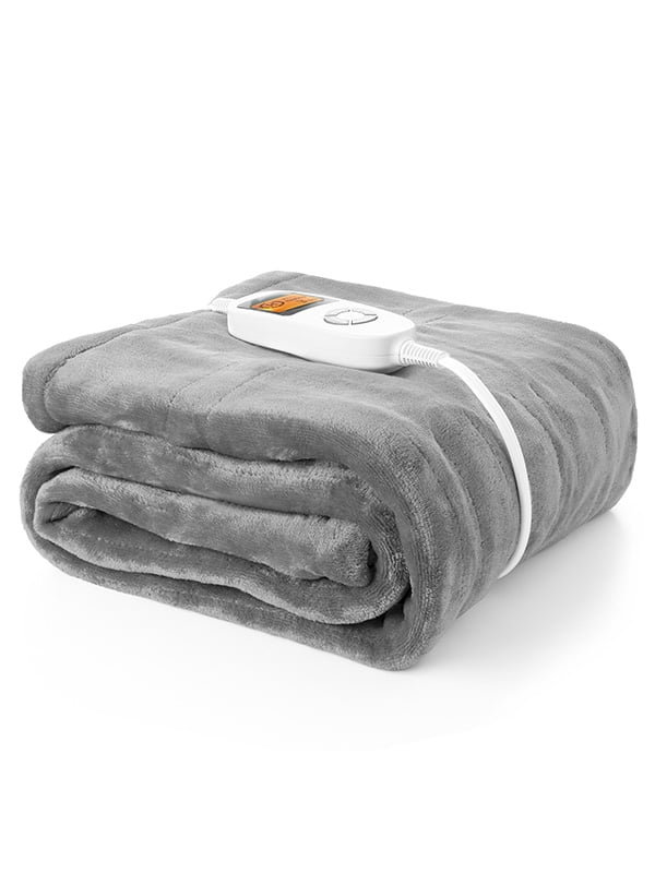 VIPEX Electric Heated Throw Blanket, 50in x 61in Fast Heating Flannel Throw Blanket, Gray