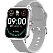 VIPLIVE Smart Watch, 1.7'' Full Touch Answer/Make Call Android Smartwatch for Women & Men Compatible with Android & iOS (Gray)