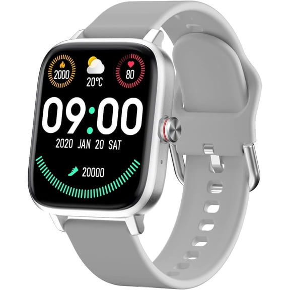 VIPLIVE Smart Watch, 1.7'' Full Touch Answer/Make Call Android Smartwatch for Women & Men Compatible with Android & iOS (Gray)