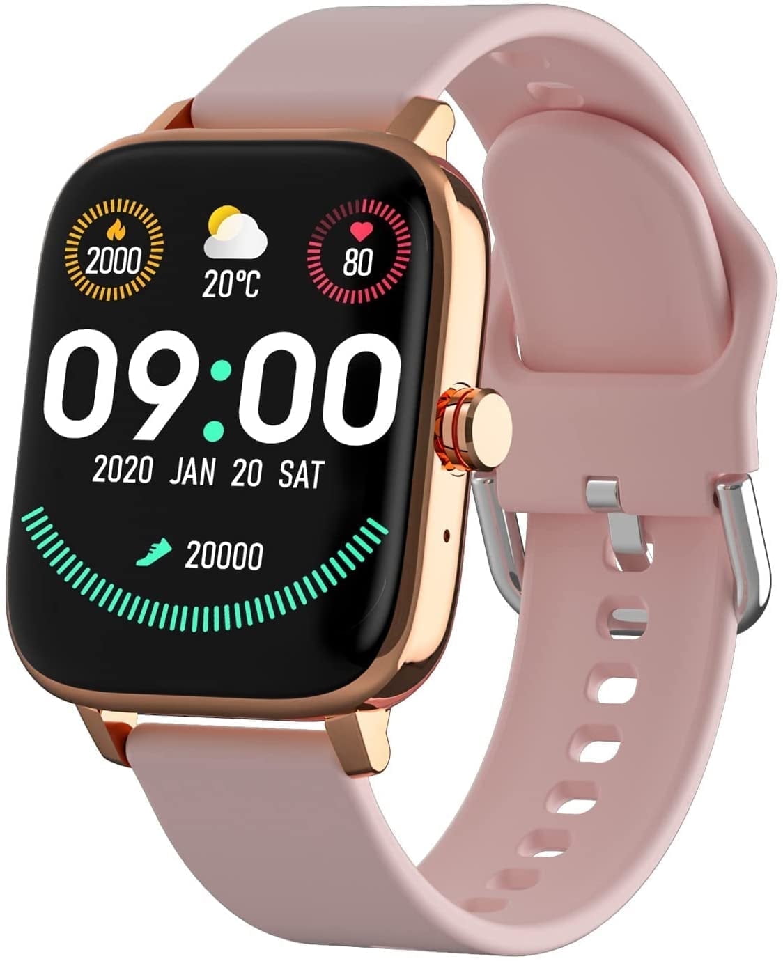 VIPLIVE Smart Watch 1.7 Full Touch Answer Make Call Android Smartwatch for Women Men Compatible with Android iOS Pink