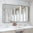 thumbnail image 1 of VIPLOOK Framed Wall Mounted Bathroom Vanity Mirror 59" * 36" - Brushed Bronze, 1 of 5