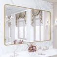 thumbnail image 1 of VIPLOOK Framed Wall Mounted Bathroom Vanity Mirror 59" * 36" - Brushed Gold, 1 of 9
