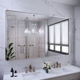 thumbnail image 1 of VIPLOOK Framed Wall Mounted Bathroom Vanity Mirror 59" * 36" - Brushed Nickel, 1 of 10