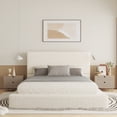 thumbnail image 1 of VIPLOV King Size Boucle Bed Frame，Upholstered Floor Platform Bed with Headboard，Soft Cloud Bed with Thickened Wide Bedside,Easy Assembly, Cream, 1 of 6