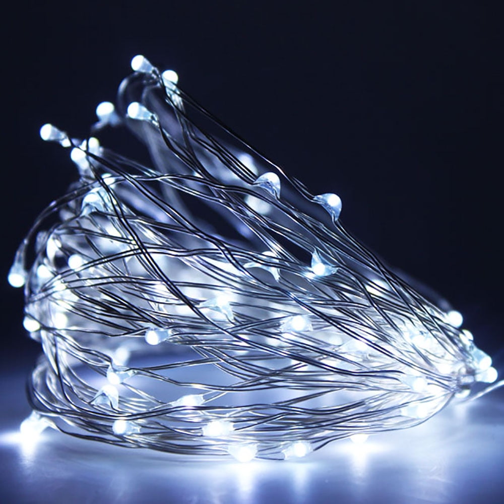 VIPMOON Christmas Tree Fairy Lights 10m 100 LEDs Battery Operated Xmas Lights for Bedroom White