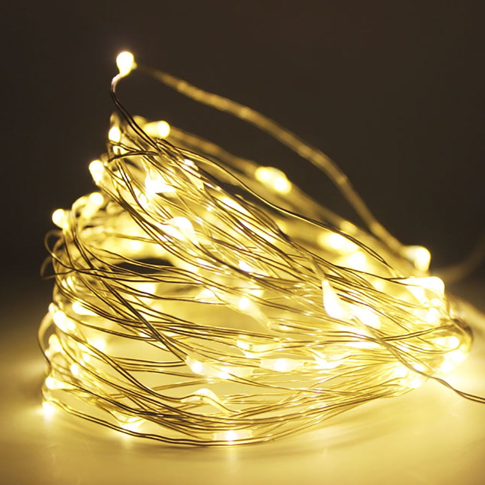 VIPMOON Christmas Tree Fairy Lights 5m 50 LEDs Battery Operated Xmas Lights for Bedroom Warm