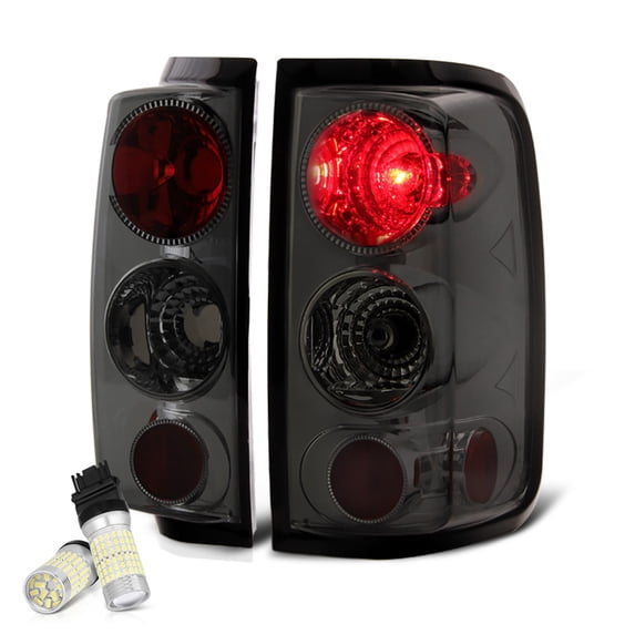 VIPMOTOZ Altezza Euro Style Tail Light Lamp For 2004-2008 Ford F150 - Full SMD LED Backup Bulbs, Chrome Housing, Smoke Lens, Driver & Passenger Side