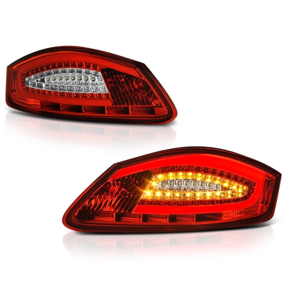 VIPMOTOZ LED Tail Light Lamp Assembly For 2005-2008 Porsche 987-Series Bosxter & Cayman - Rosso Red Lens, Driver and Passenger Side