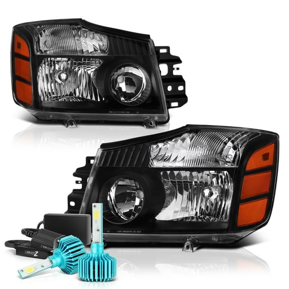 VIPMOTOZ OE-Style Headlight Headlamp Assembly For 2004-2015 Nissan Titan & 2005-2007 Armada