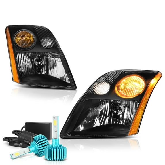 VIPMOTOZ Black Housing OE-Style Headlight Headlamp Assembly For 2007-2009 Compatible with Nissan Sentra - RGB Low Beam, Driver & Passenger Side