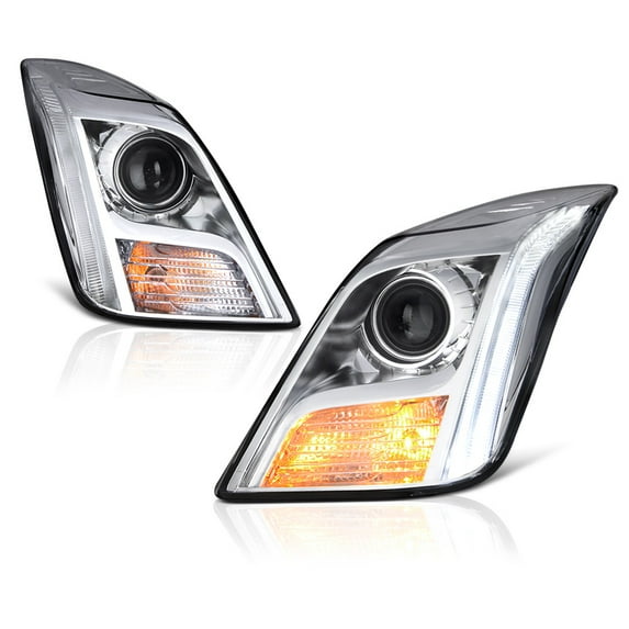 VIPMOTOZ Projector Headlight Assembly For 2013-2017 Cadillac XTS (Factory Non-Active Xenon Model) - Metallic Chrome Housing, Driver and Passenger Side