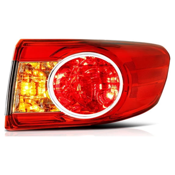VIPMOTOZ Red Lens OE-Style Outer Body Tail Light Lamp Assembly For 2011-2013 Toyota Corolla