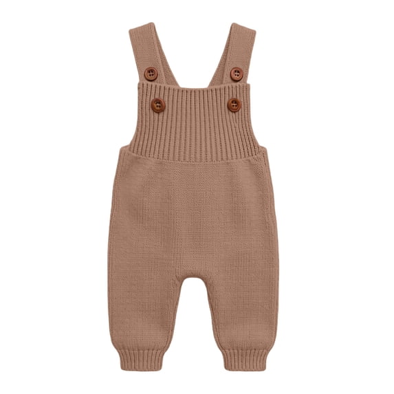VIPOIN Baby Knit Suspender Overalls Pants, Button Strap Trousers, Soft Knit Bottoms for 3-36 Months